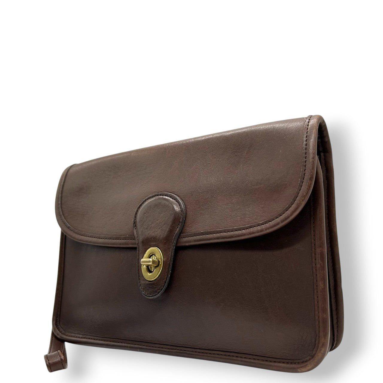 COACH オールドコーチ 2WAY ショルダーバッグ 9971 ヴィンテージ グラブタンレザー 本革 ブラウン ターンロック クラッチバッグ レディース USA製 90年代 クラシックデザイン フラップ レトロ s4