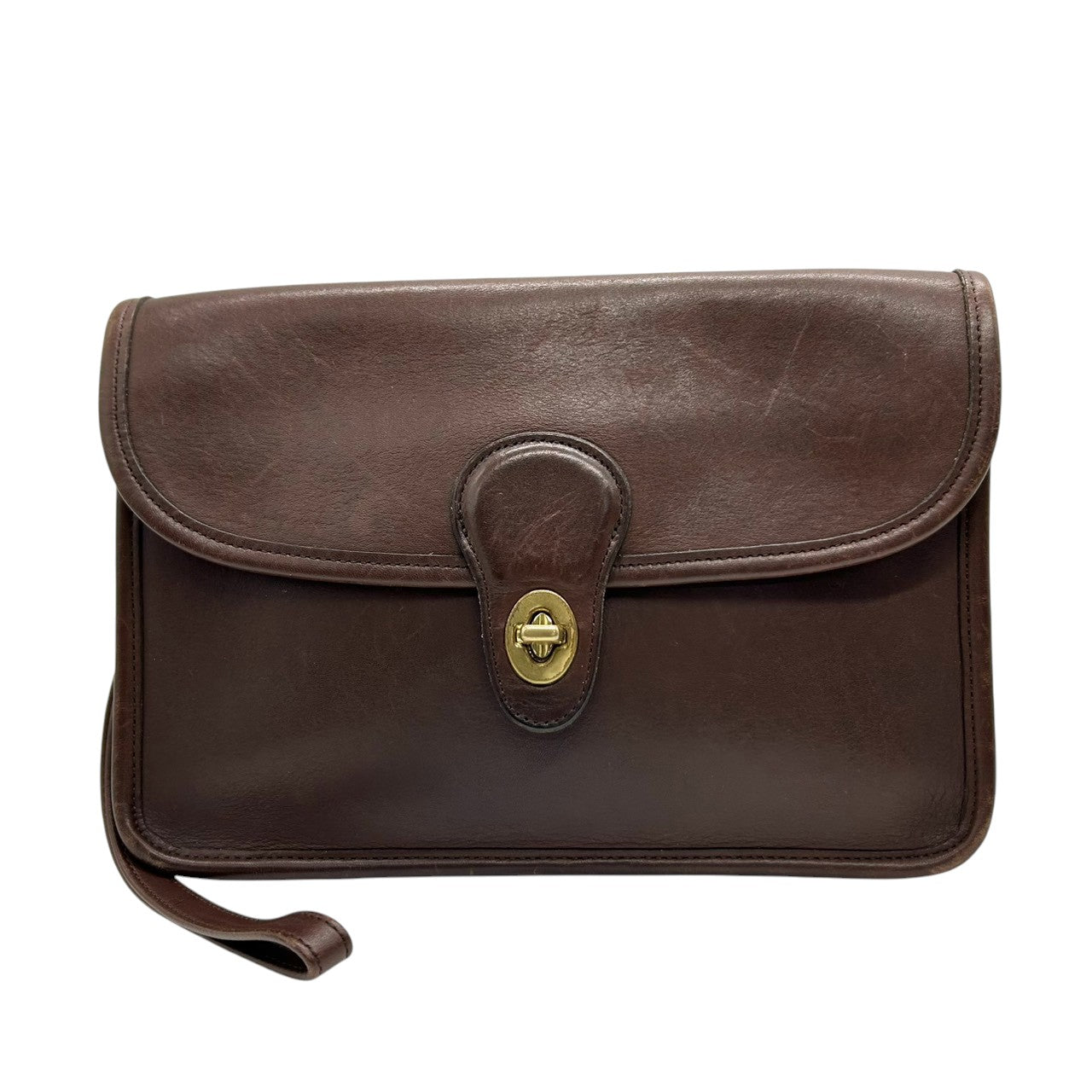 COACH オールドコーチ 2WAY ショルダーバッグ 9971 ヴィンテージ グラブタンレザー 本革 ブラウン ターンロック クラッチバッグ レディース USA製 90年代 クラシックデザイン フラップ レトロ s4