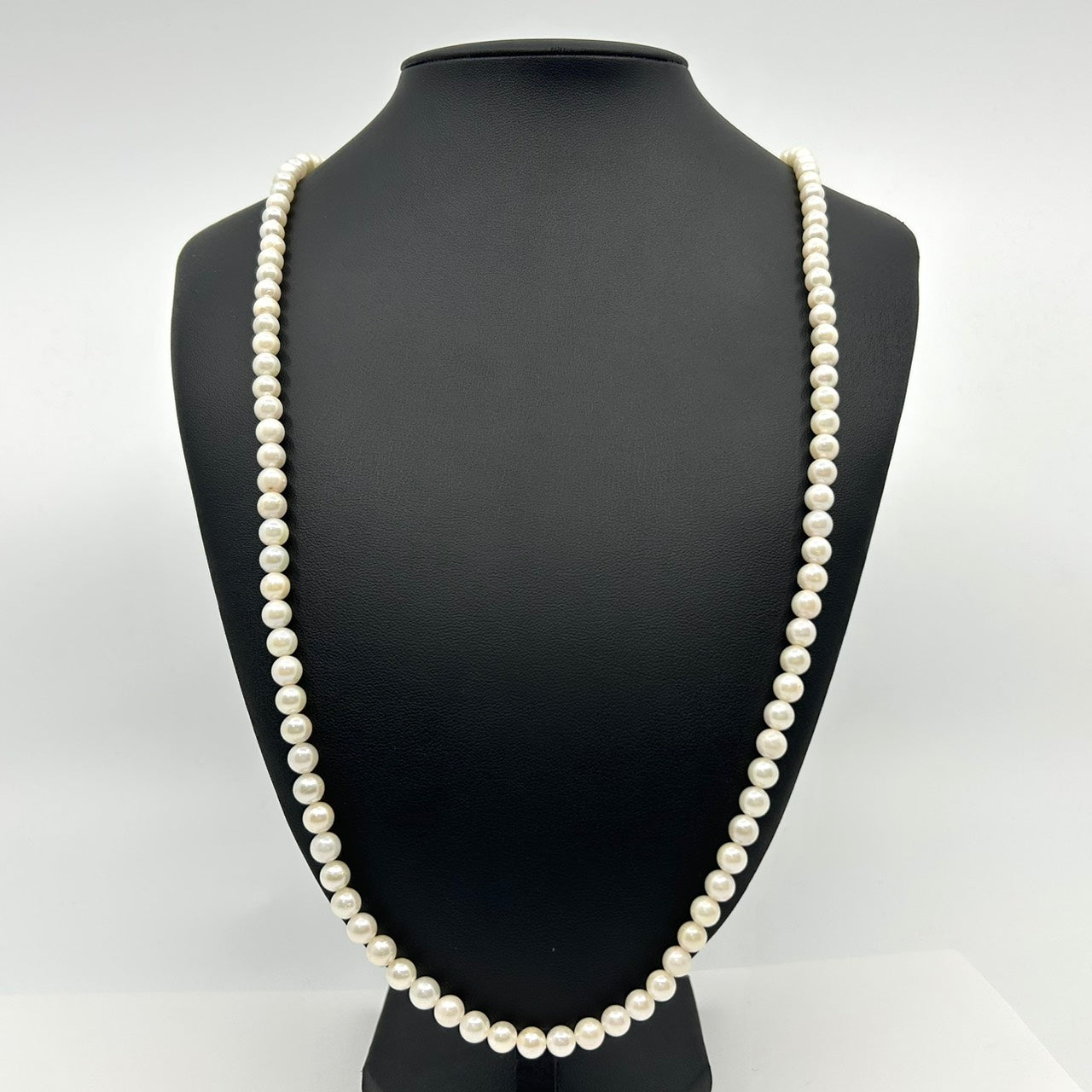 美品 本真珠 あこや パール 二連ネックレス SILVER刻印 花 フラワー モチーフ クラスプ ホワイト系 真珠 アクセサリー エレガント フォーマル 冠婚葬祭 I3