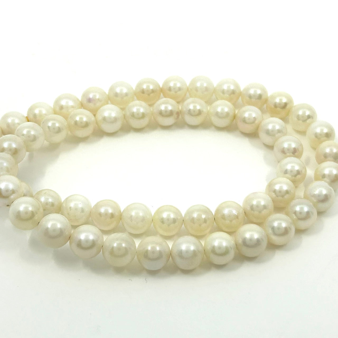 未使用 美品 あこや真珠 本真珠 パール 一連ネックレス SILVER刻印 花 フラワー モチーフ クラスプ ホワイト系 真珠 アクセサリー エレガント フォーマル 冠婚葬祭 I3