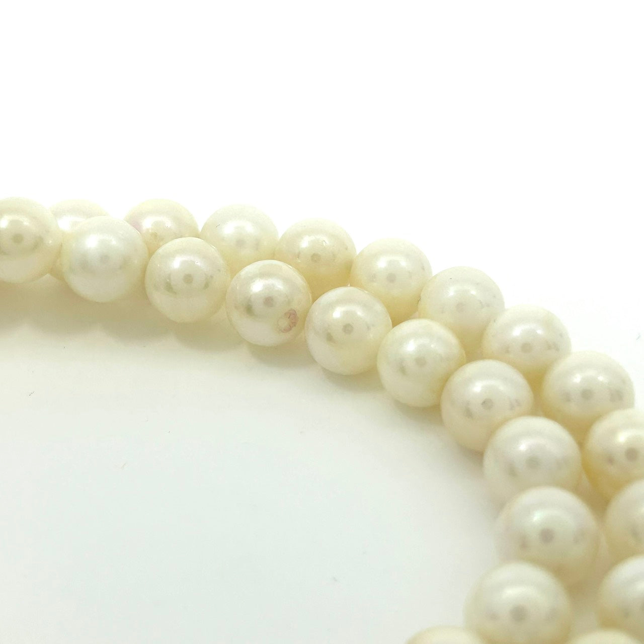 未使用 美品 あこや真珠 本真珠 パール 一連ネックレス SILVER刻印 花 フラワー モチーフ クラスプ ホワイト系 真珠 アクセサリー エレガント フォーマル 冠婚葬祭 I3