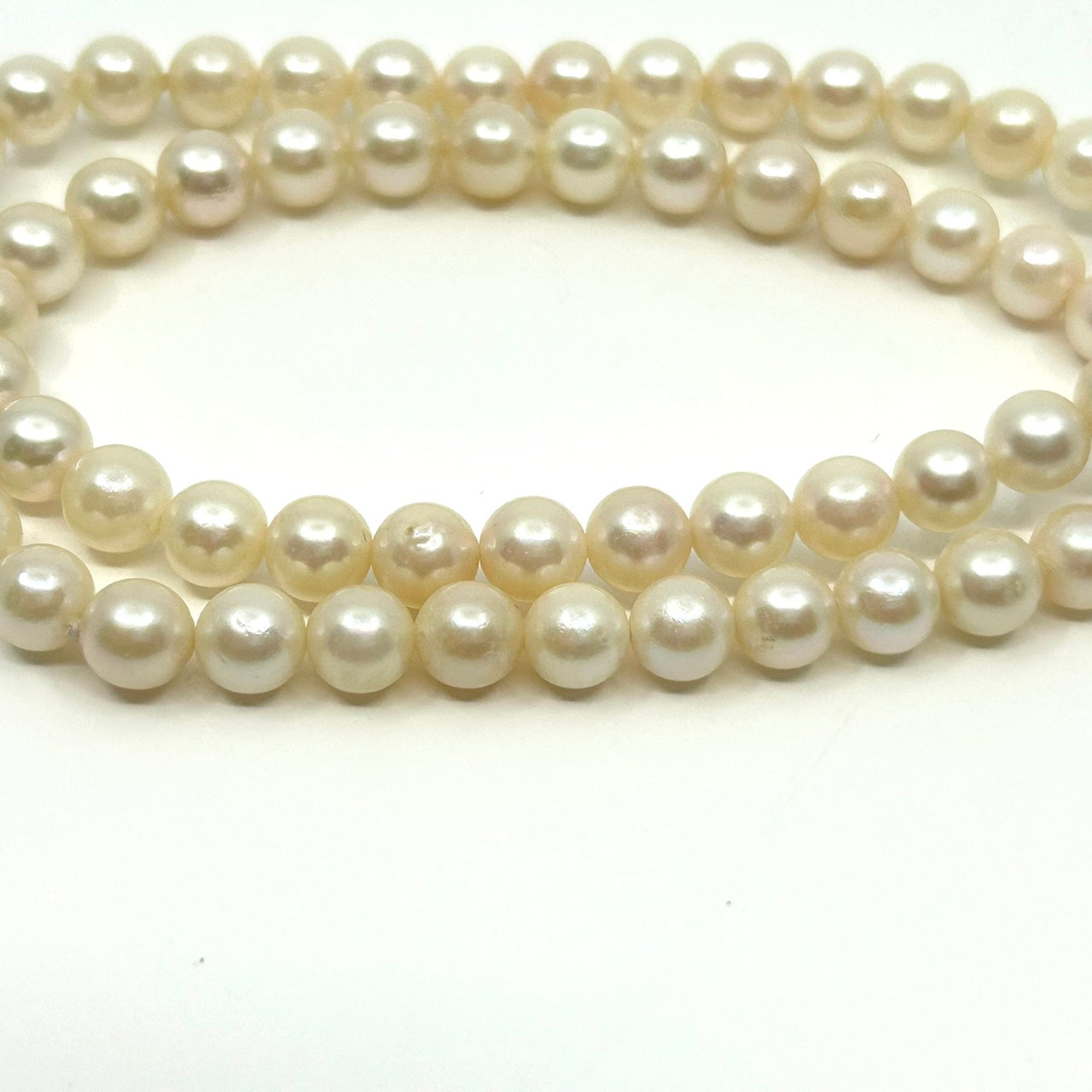 未使用 美品 あこや真珠 本真珠 パール 一連ネックレス SILVER刻印 オーバル クラスプ ホワイト系 真珠 アクセサリー エレガント フォーマル 冠婚葬祭 I3