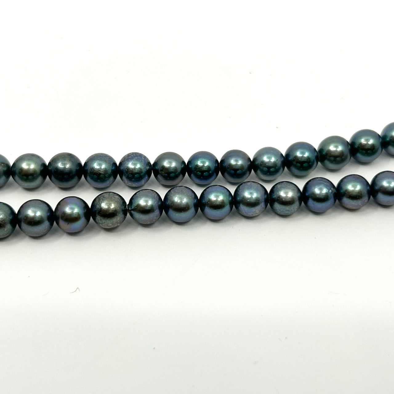 美品 本真珠 着色真珠 ブラックパール 一連ネックレス SILVER刻印 花 フラワー モチーフクラスプ グレーブラック系 パール 黒真珠 アクセサリー フォーマル 冠婚葬祭 I3