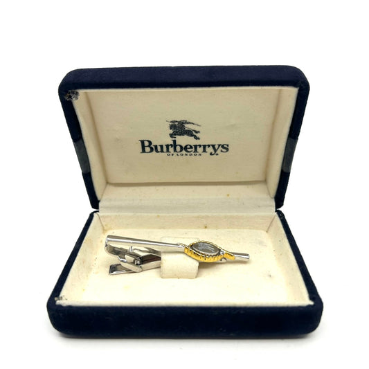 バーバリーズ Burberrys タイピン ネクタイピン ロゴ刻印 ナイトロゴ ホース シルバー ゴールド コンビカラー メンズ 紳士 ビジネス 箱付き H4