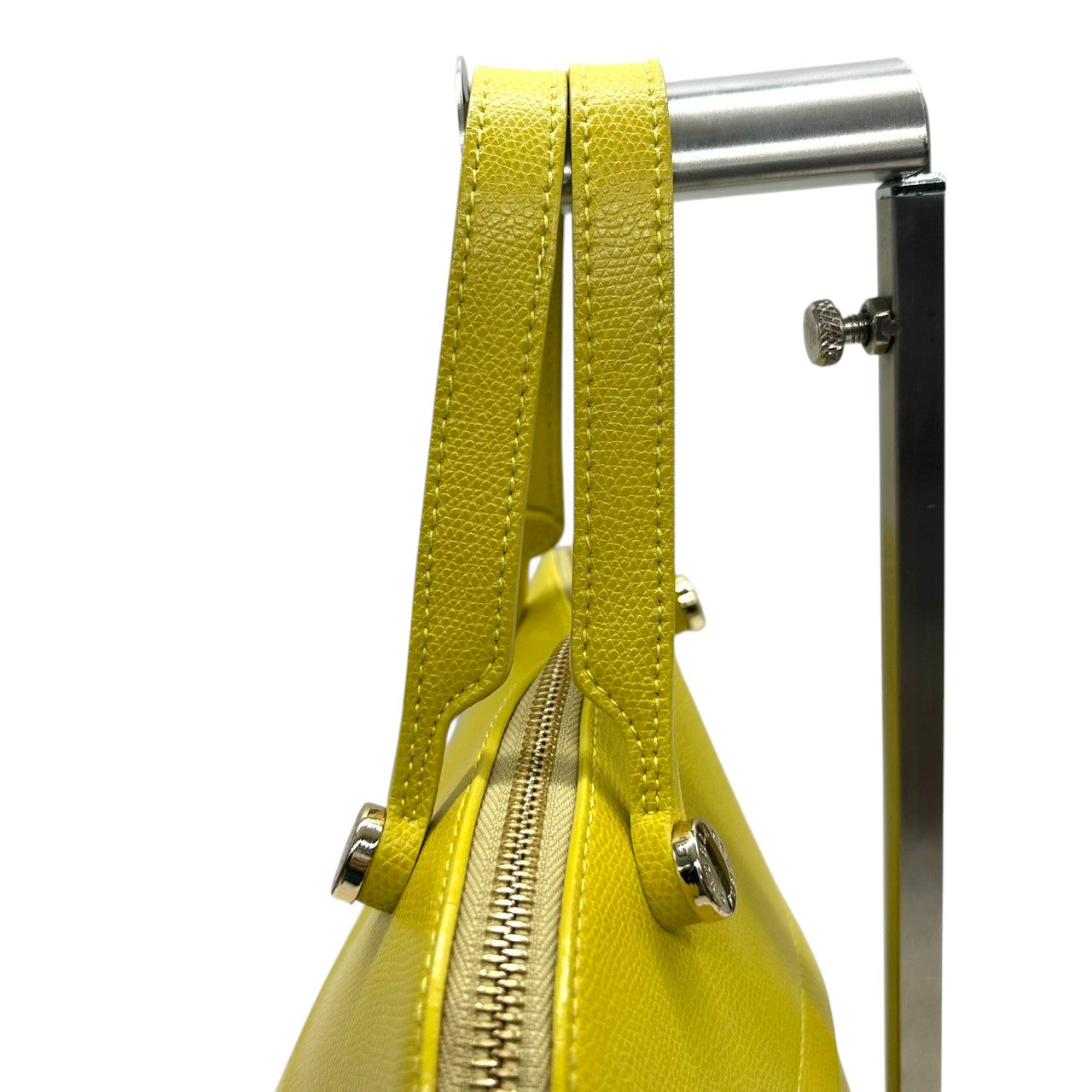 【美品】FURLA フルラ パイパー M 2way ハンドバッグ ショルダーバッグ ドーム型 レザー 本革 イエロー 黄色 ゴールド金具 斜め掛け可 レディース エレガント フォーマル カジュアル 通勤 自立可 G1