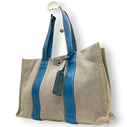 ロイヤルハイネス トートバッグ ハンドバッグ ワンショルダー キャンバス レザー バイカラー ベージュ ブルー レディース A4収納可 エレガント 通勤通学 デイリーユース ファッションアイテム おしゃれ イタリア製 自立可 U9