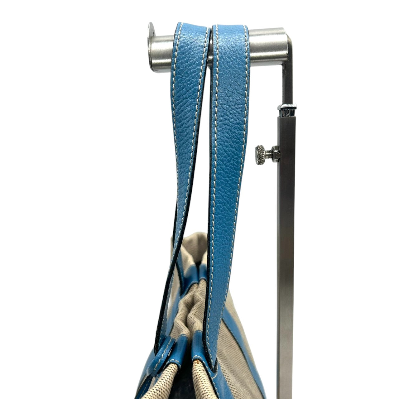 ロイヤルハイネス トートバッグ ハンドバッグ ワンショルダー キャンバス レザー バイカラー ベージュ ブルー レディース A4収納可 エレガント 通勤通学 デイリーユース ファッションアイテム おしゃれ イタリア製 自立可 U9