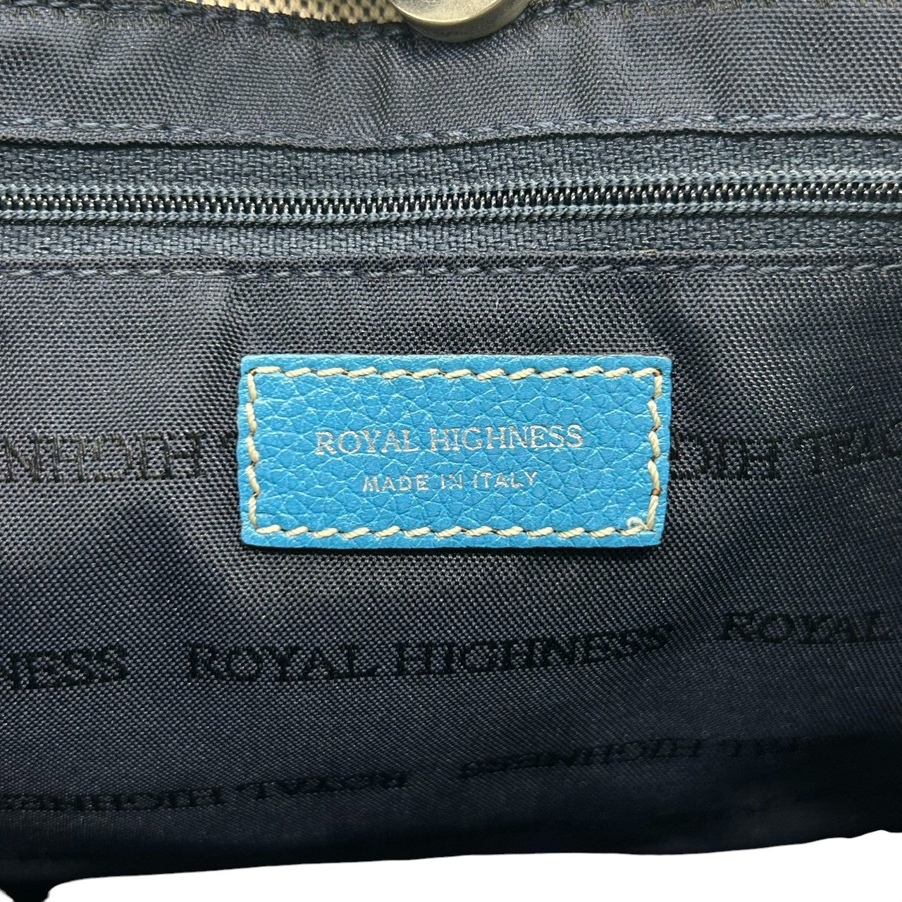 ロイヤルハイネス トートバッグ ハンドバッグ ワンショルダー キャンバス レザー バイカラー ベージュ ブルー レディース A4収納可 エレガント 通勤通学 デイリーユース ファッションアイテム おしゃれ イタリア製 自立可 U9