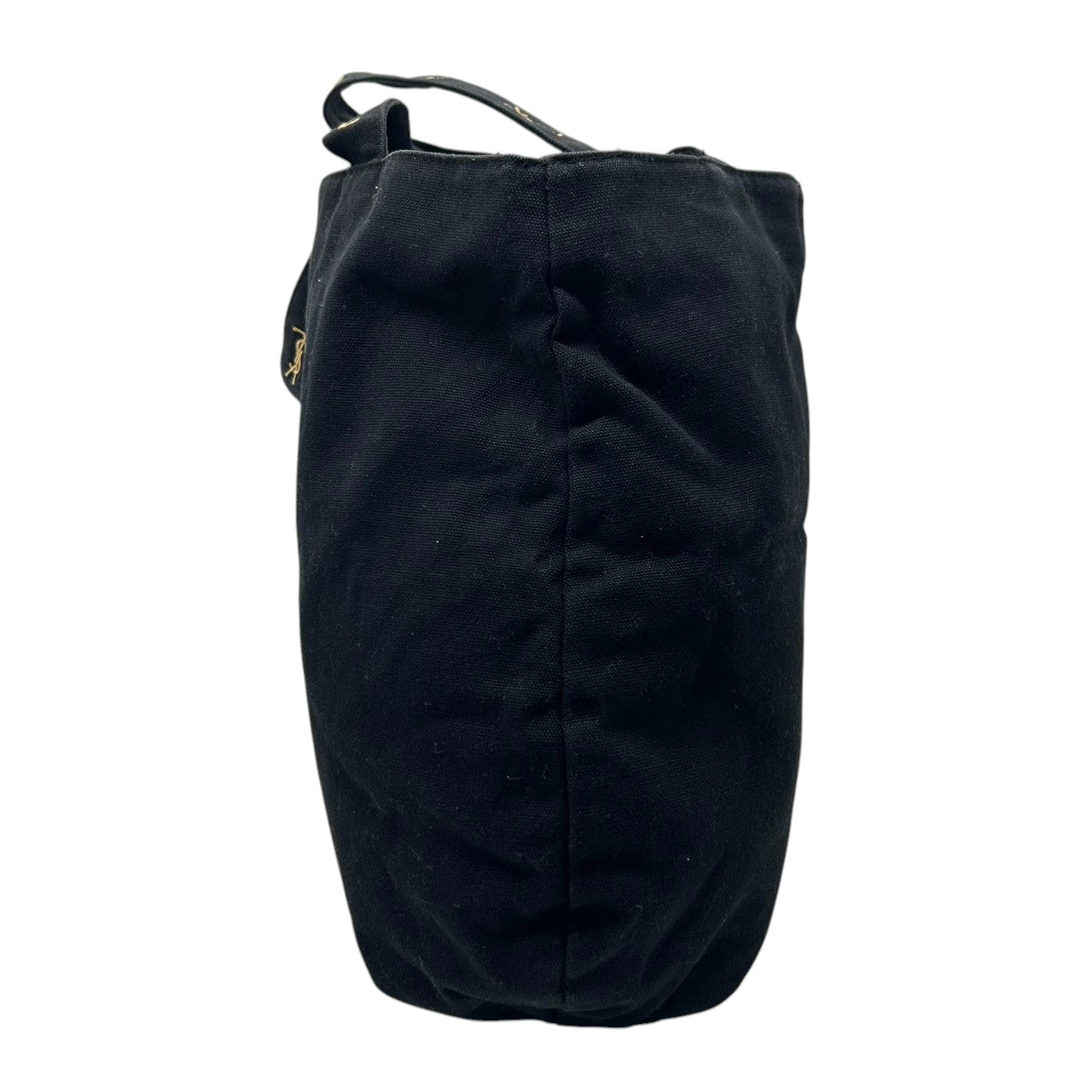 【美品】イヴサンローラン パルファム トートバッグ ハンドバッグ ワンショルダー YSLロゴ 刺繍 キャンバス ブラック 黒 A4収納可 レディース カジュアル デイリーユース ノベルティ Yves Saint Laurent s84