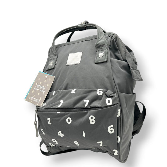 【ほぼ新品】anello アネロ×SOU SOU コラボ 口金リュック バックパック 数字柄 テキスタイルデザイン ナイロン グレー A4収納可 大容量 軽量 背面ファスナー レディース メンズ 通勤 通学 マザーズバッグ 旅行 おしゃれ s79