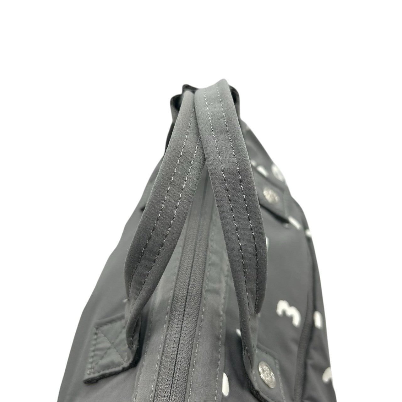 【ほぼ新品】anello アネロ×SOU SOU コラボ 2WAY 口金ミニボストン ショルダーバッグ ハンドバッグ 数字柄 ナイロン グレー 斜め掛け可 大容量 軽量 レディース メンズ 旅行 デイリーユース 京都 s32