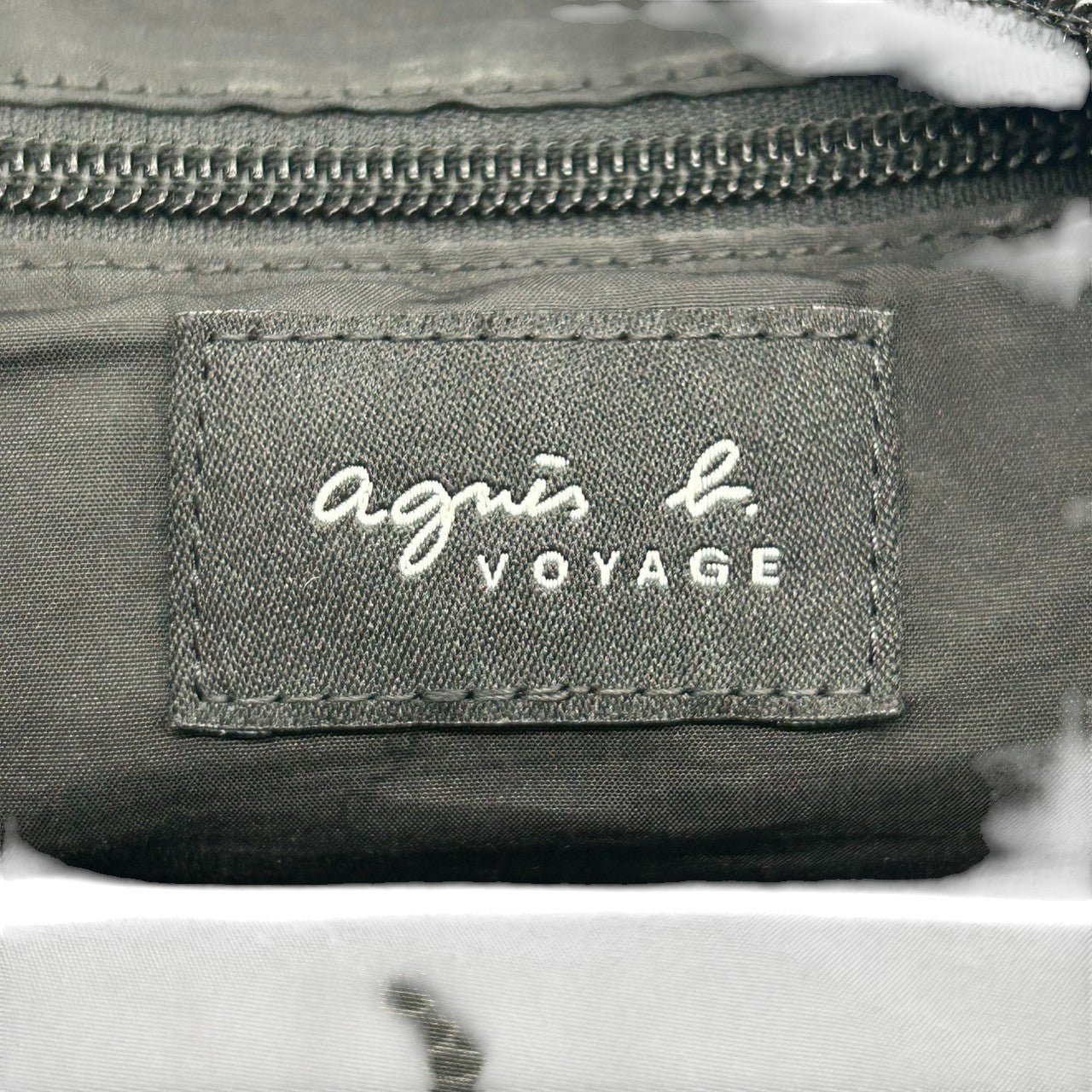 アニエスベー ボヤージュ 2WAY ボストンバッグ ハンドバッグ ショルダーバッグ ナイロン 黒 ロゴプレート A4可 大容量 軽量 斜め掛け可 レディース メンズ 旅行 ジム 出張 ビジネス マザーズバッグ agnes b. VOYAGE U4