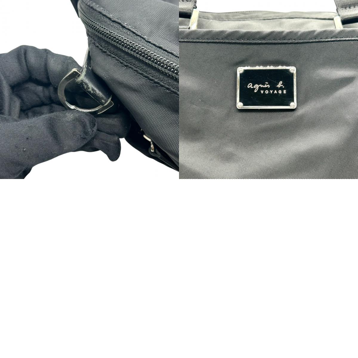 アニエスベー ボヤージュ 2WAY ボストンバッグ ハンドバッグ ショルダーバッグ ナイロン 黒 ロゴプレート A4可 大容量 軽量 斜め掛け可 レディース メンズ 旅行 ジム 出張 ビジネス マザーズバッグ agnes b. VOYAGE U4