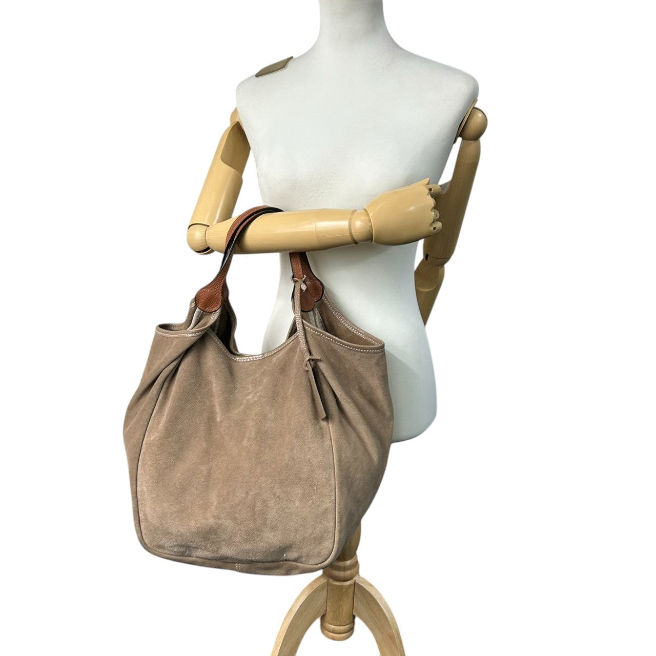 MARCO MASI マルコマージ トートバッグ ワンショルダー ホーボーバッグ スエード レザー A4可 大容量 ベージュ ブラウン レディース エレガント 上品 カジュアル 通勤通学 イタリア製 U4