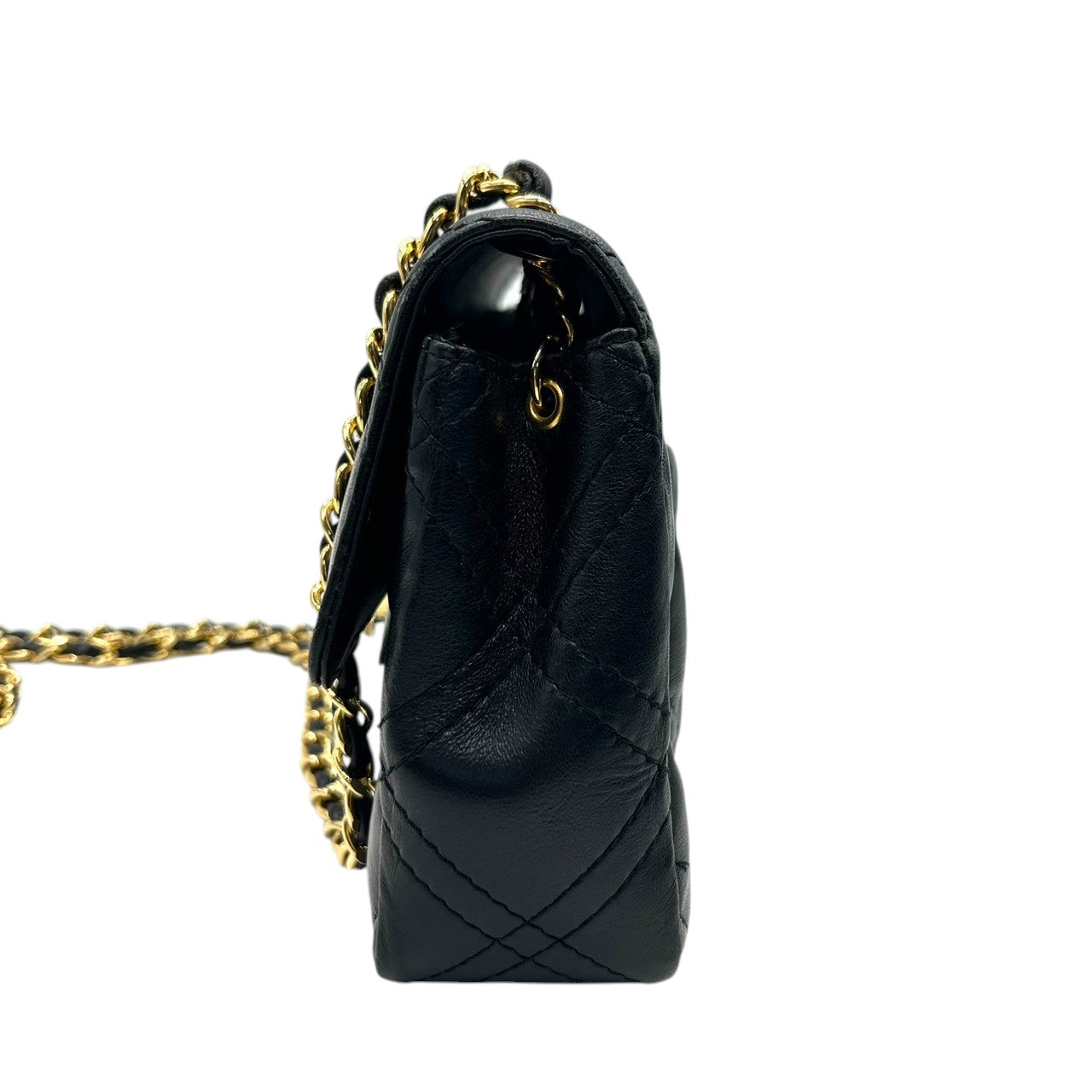 【美品】Le Sabi ルサビ チェーンショルダーバッグ キルティング マトラッセ風 レザー 本革 ブラック ゴールド金具 タッセル 斜め掛け可 クロスボディ レディース エレガント フォーマル パーティ 結婚式 二次会 お呼ばれ 高級感 U8