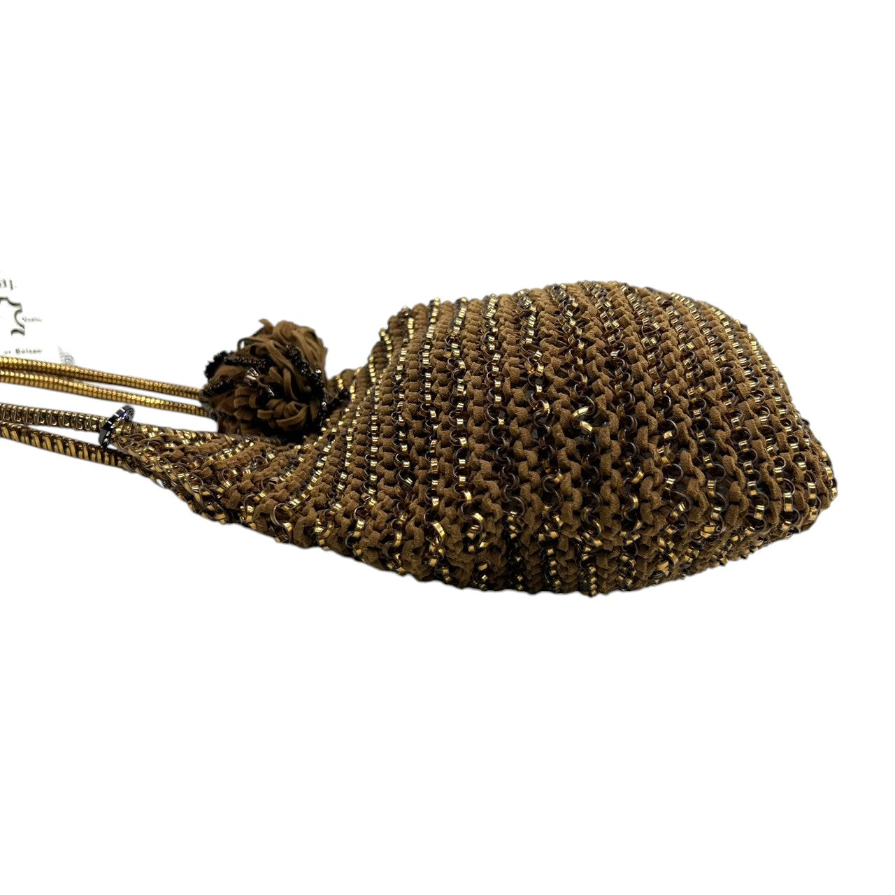 【美品】アンテプリマ ワイヤーバッグ ハンドバッグ ワンショルダー フラワーモチーフ コサージュ ブラウン ゴールド系 ビーズ レディース パーティ 結婚式 二次会 お呼ばれ 和装 エレガント 上品 華やか ゴージャス きらきら ANTEPRIMA s63