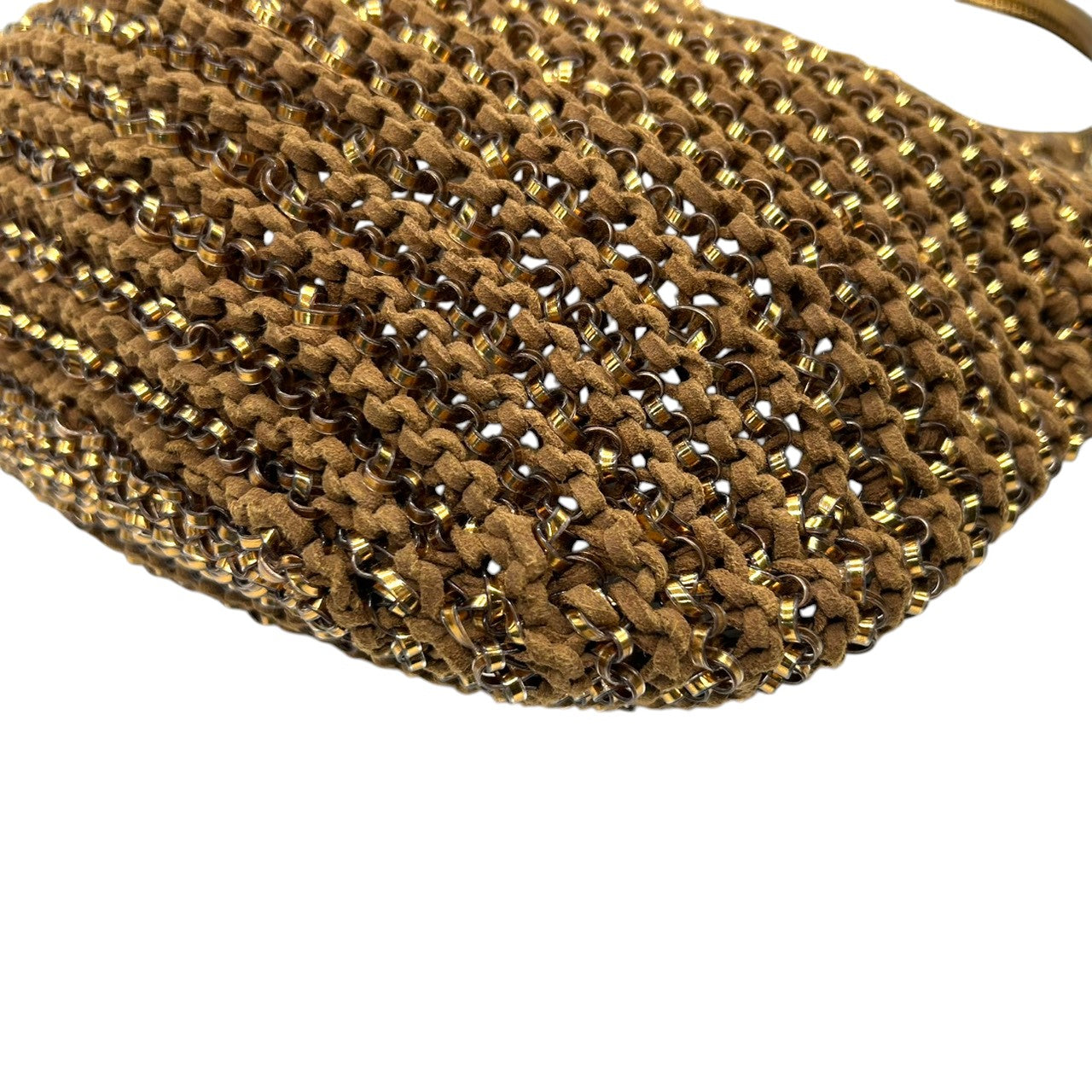 【美品】アンテプリマ ワイヤーバッグ ハンドバッグ ワンショルダー フラワーモチーフ コサージュ ブラウン ゴールド系 ビーズ レディース パーティ 結婚式 二次会 お呼ばれ 和装 エレガント 上品 華やか ゴージャス きらきら ANTEPRIMA s63