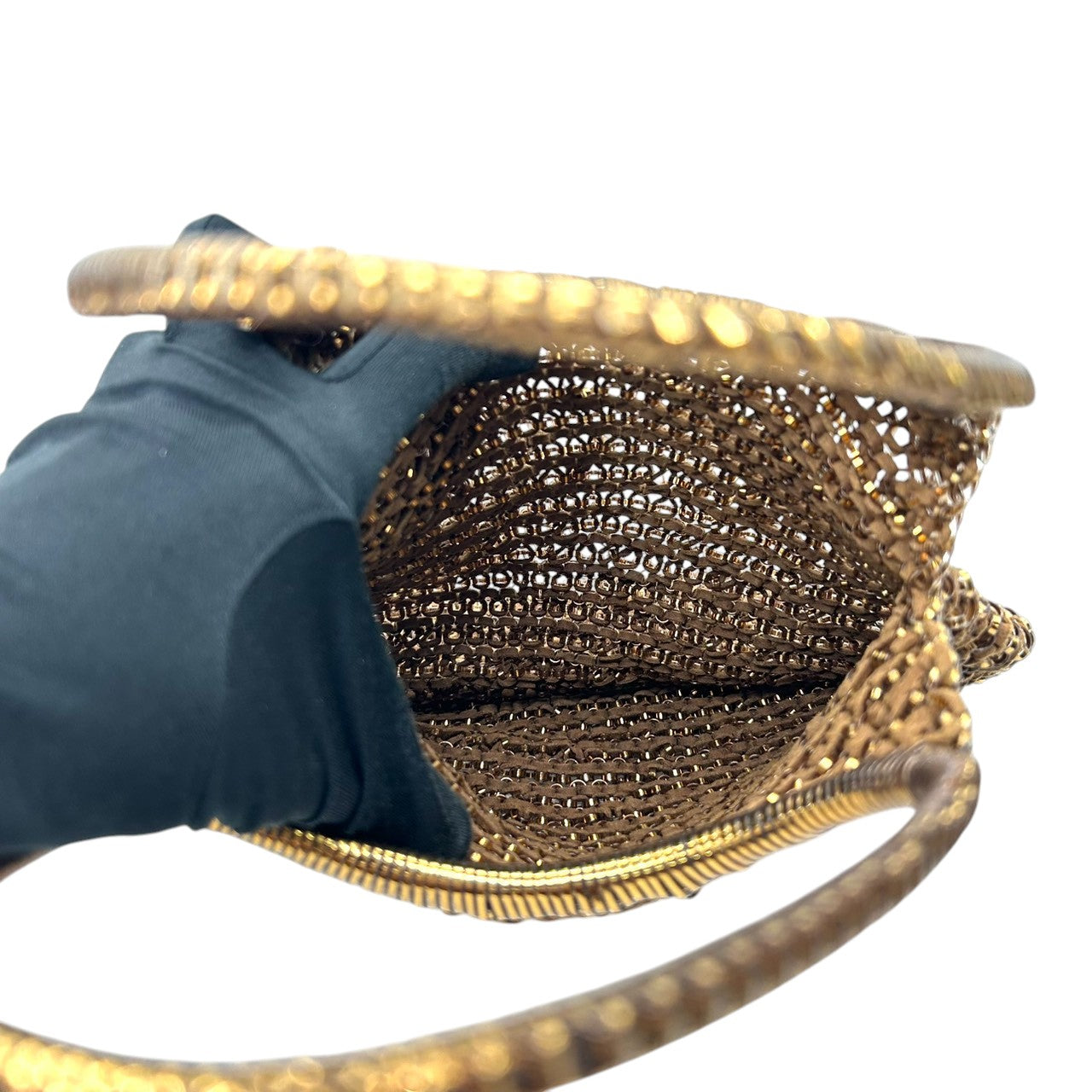 【美品】アンテプリマ ワイヤーバッグ ハンドバッグ ワンショルダー フラワーモチーフ コサージュ ブラウン ゴールド系 ビーズ レディース パーティ 結婚式 二次会 お呼ばれ 和装 エレガント 上品 華やか ゴージャス きらきら ANTEPRIMA s63