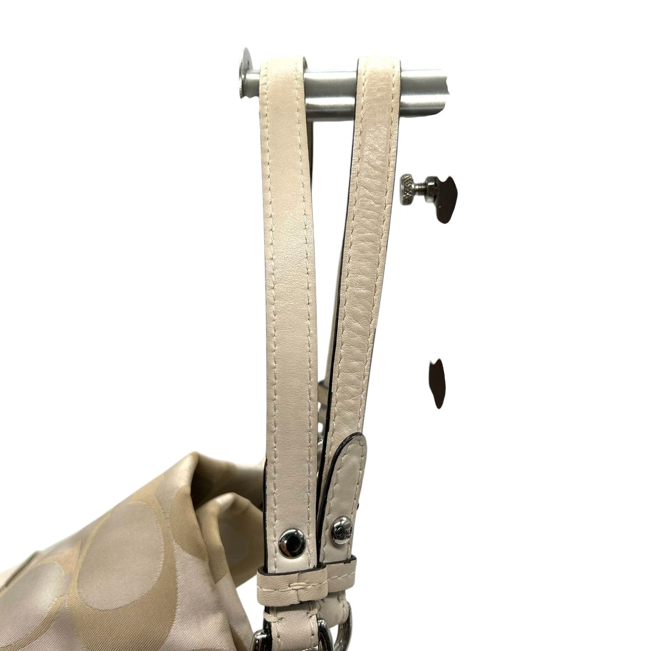 コーチ トートバッグ ハンドバッグ ワンショルダー シグネチャー ナイロン レザー ベージュ アイボリー A4収納可 大容量 軽量 レディース 通勤 通学 ビジネス デイリーユース エレガント きれいめ 上品 サイドポケット 定番人気モデル 14505 s61