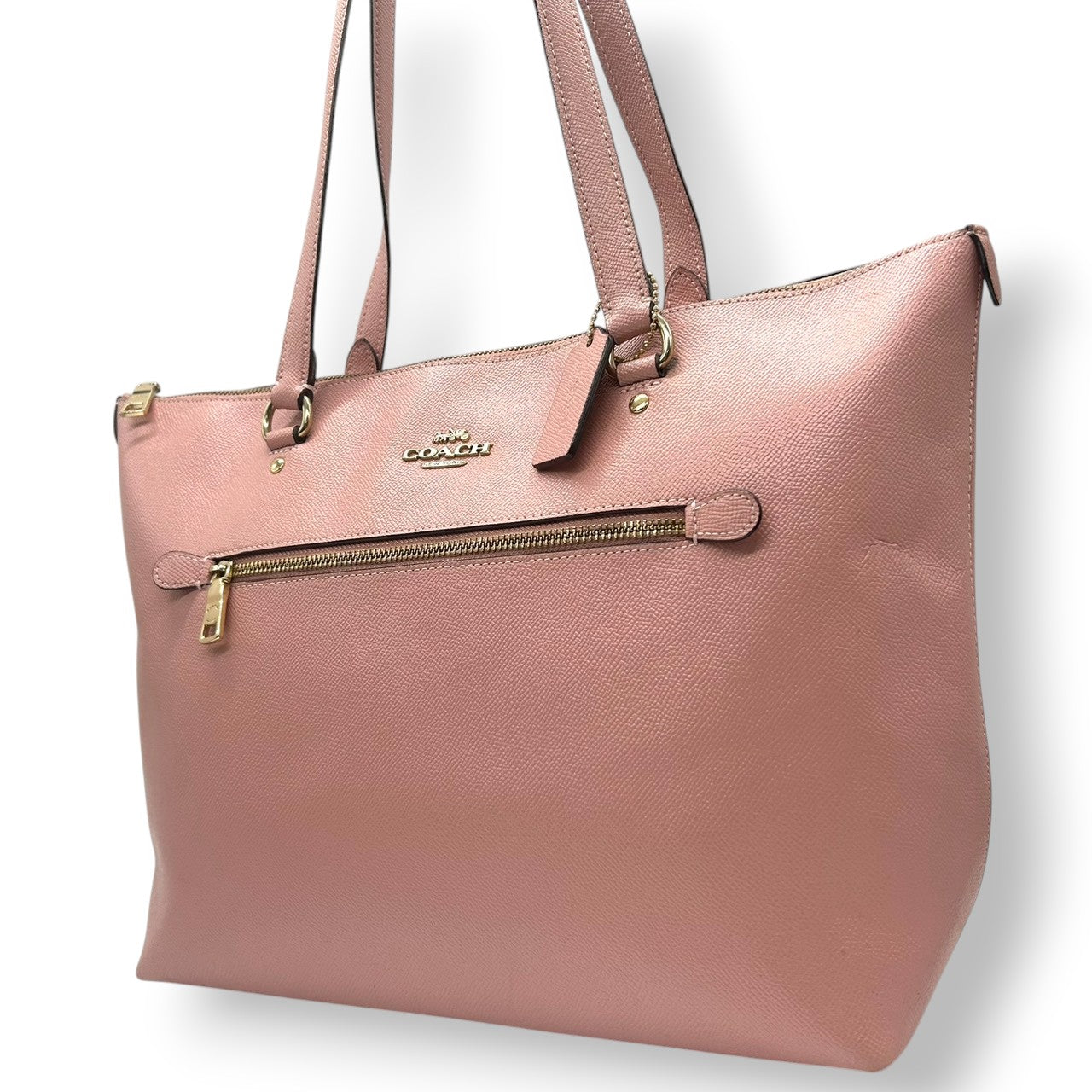 コーチ ギャラリー トートバッグ ハンドバッグ ワンショルダー レザー 本革 ピンク A4収納可 大容量 肩掛け レディース 通勤 通学 ビジネス きれいめ フェミニン 大人可愛い シンプル 定番人気 自立可 COACH F79608 U4