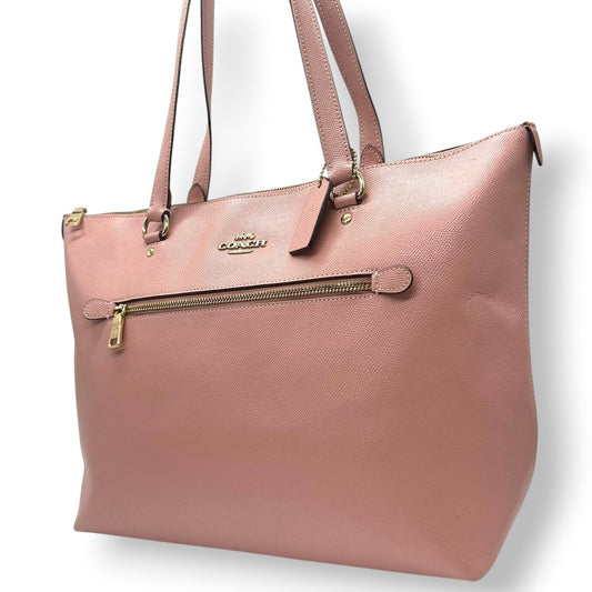 コーチ ギャラリー トートバッグ ハンドバッグ ワンショルダー レザー 本革 ピンク A4収納可 大容量 肩掛け レディース 通勤 通学 ビジネス きれいめ フェミニン 大人可愛い シンプル 定番人気 自立可 COACH F79608 U4