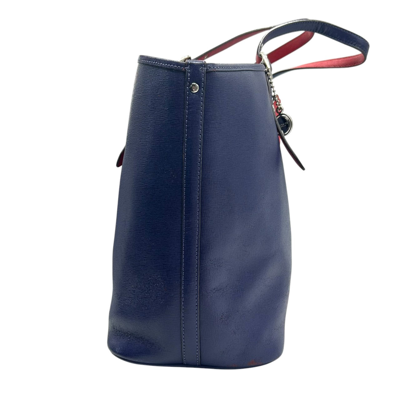 コーチ トートバッグ ショルダーバッグ レザー 本革 ネイビー レッド バイカラー A4 PC収納可 大容量 肩掛け レディース 通勤 通学 ビジネス オフィス パンチング ホースアンドキャリッジ 馬車ロゴ 自立可 スタイリッシュ COACH U4