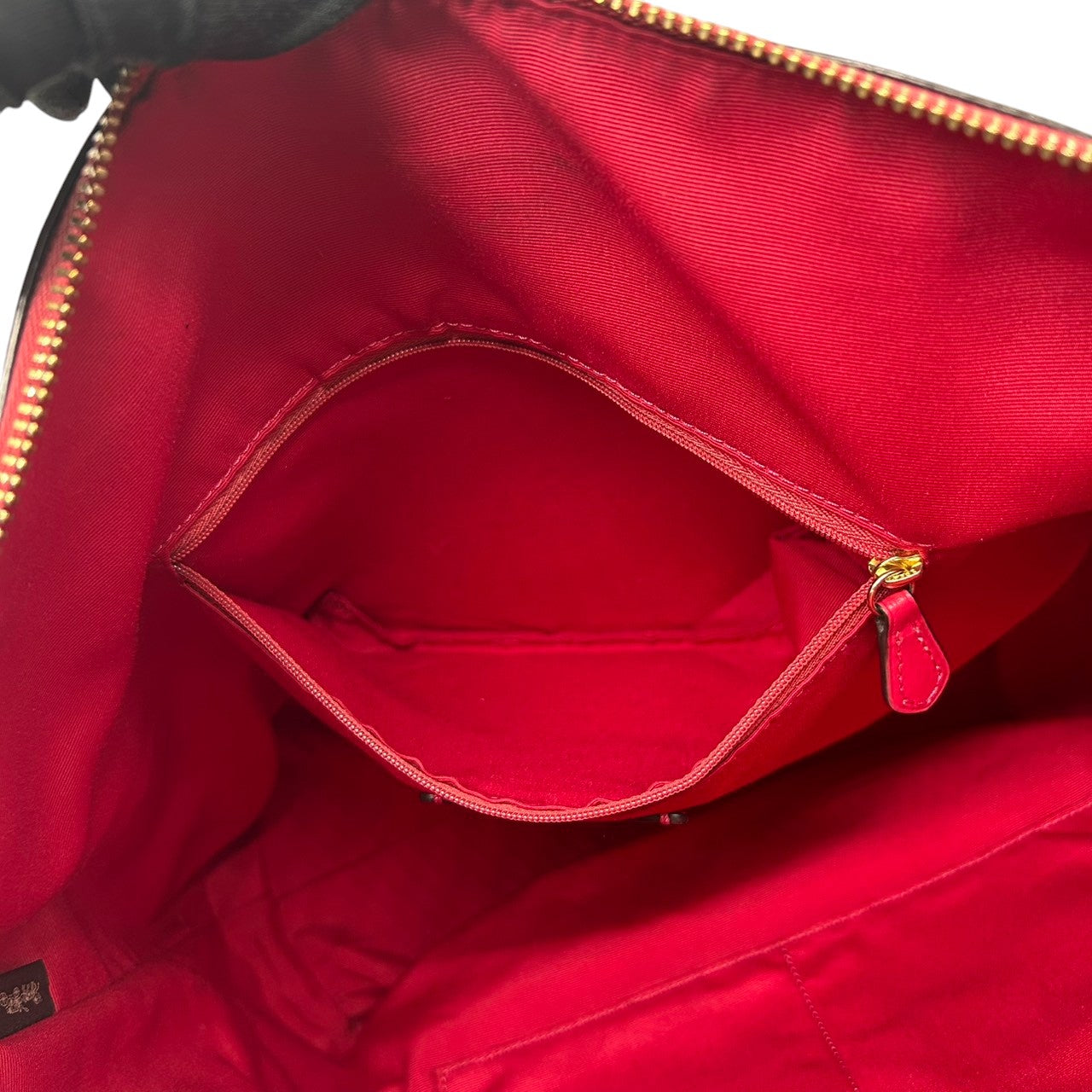 【美品】コーチ 2WAY トートバッグ ショルダーバッグ シグネチャー PVC レザー ブラウン レッド系 バイカラー A4可 大容量 斜め掛け 肩掛け レディース 通勤 通学 ビジネス フェミニン COACH F58286 U4