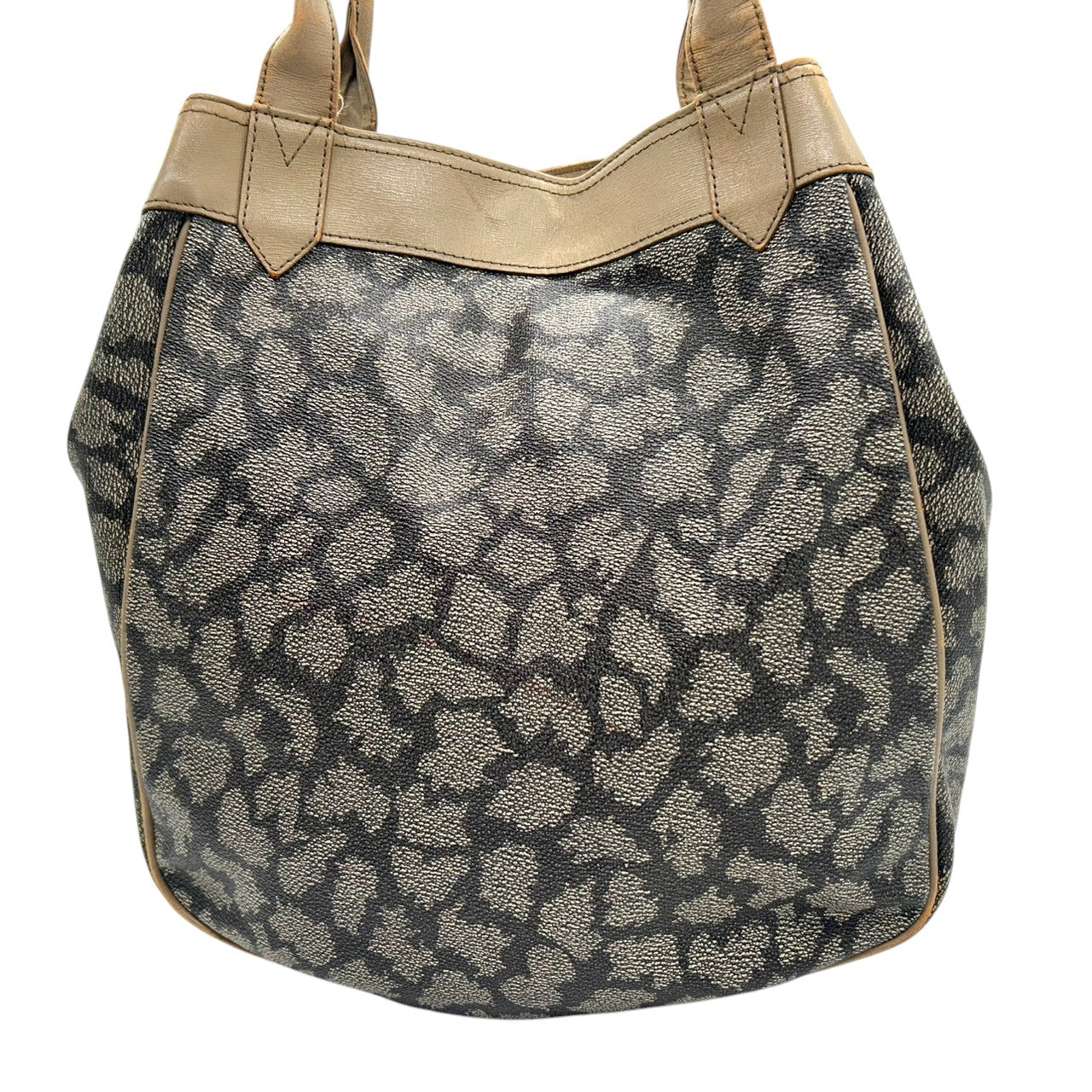 イヴサンローラン トートバッグ ワンショルダー PVC レザー YSLロゴ ジラフ柄 アニマル柄 ブラウン ベージュ A4可 大容量 肩掛け ヴィンテージ レディース クラシック エレガント YVES SAINT LAURENT s83