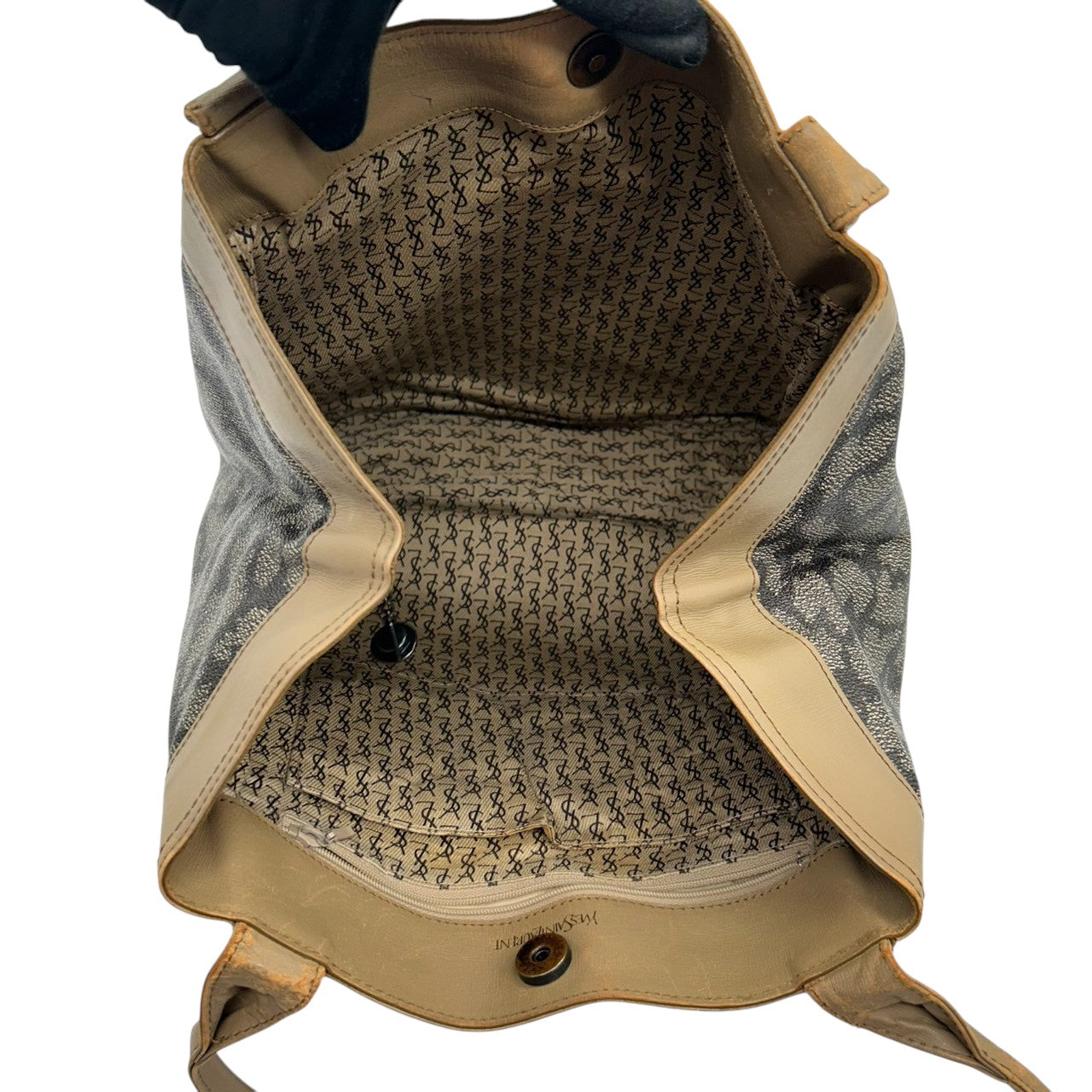 イヴサンローラン トートバッグ ワンショルダー PVC レザー YSLロゴ ジラフ柄 アニマル柄 ブラウン ベージュ A4可 大容量 肩掛け ヴィンテージ レディース クラシック エレガント YVES SAINT LAURENT s83