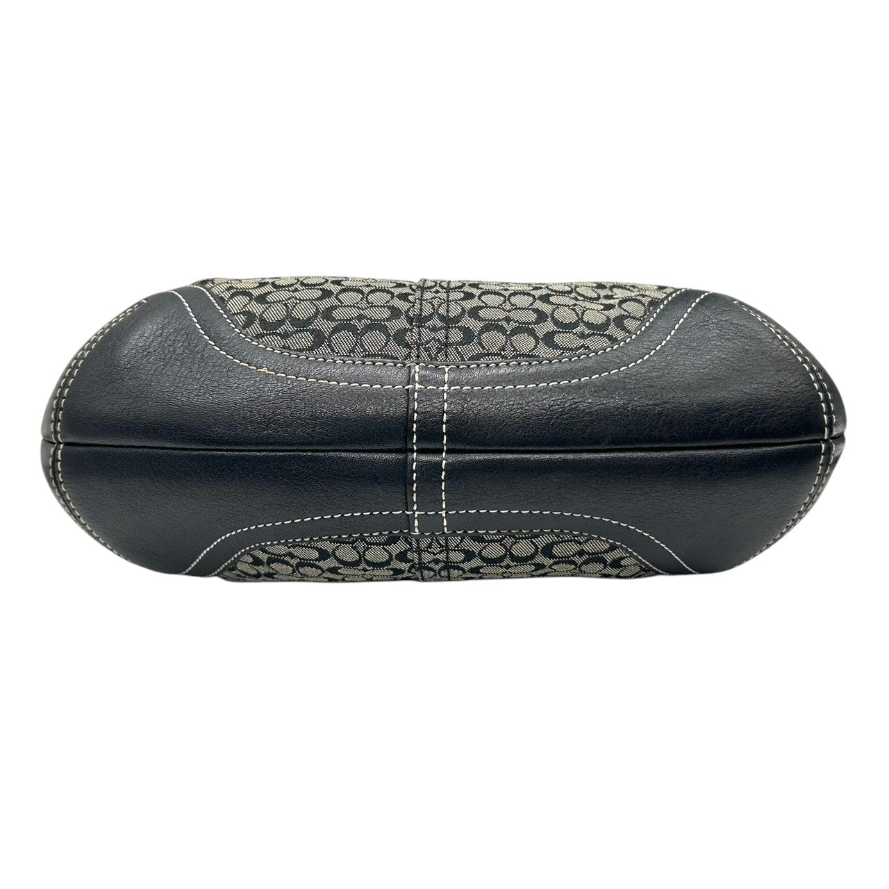 【美品】COACH コーチ ハンドバッグ アクセサリーポーチ ワンショルダー ミニシグネチャー キャンバス レザー 本革 ブラック 黒 レディース 肩掛け コンパクト 軽量 クラシック エレガント デイリーユース 定番人気モデル 6351 s83