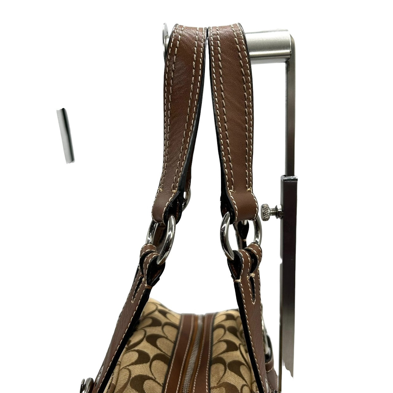 コーチ ハンドバッグ Y2K 00s vintage ワンショルダーバッグ シグネチャー ミニボストン キャンバス レザー ブラウン レディース 肩掛け 定番人気 クラシック エレガント カジュアル サイドポケット ベルトデザイン COACH 10078 s83