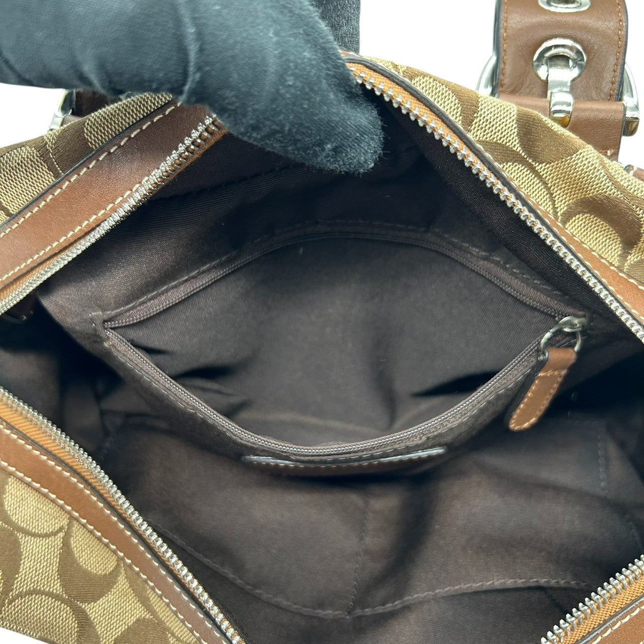 コーチ ハンドバッグ Y2K 00s vintage ワンショルダーバッグ シグネチャー ミニボストン キャンバス レザー ブラウン レディース 肩掛け 定番人気 クラシック エレガント カジュアル サイドポケット ベルトデザイン COACH 10078 s83