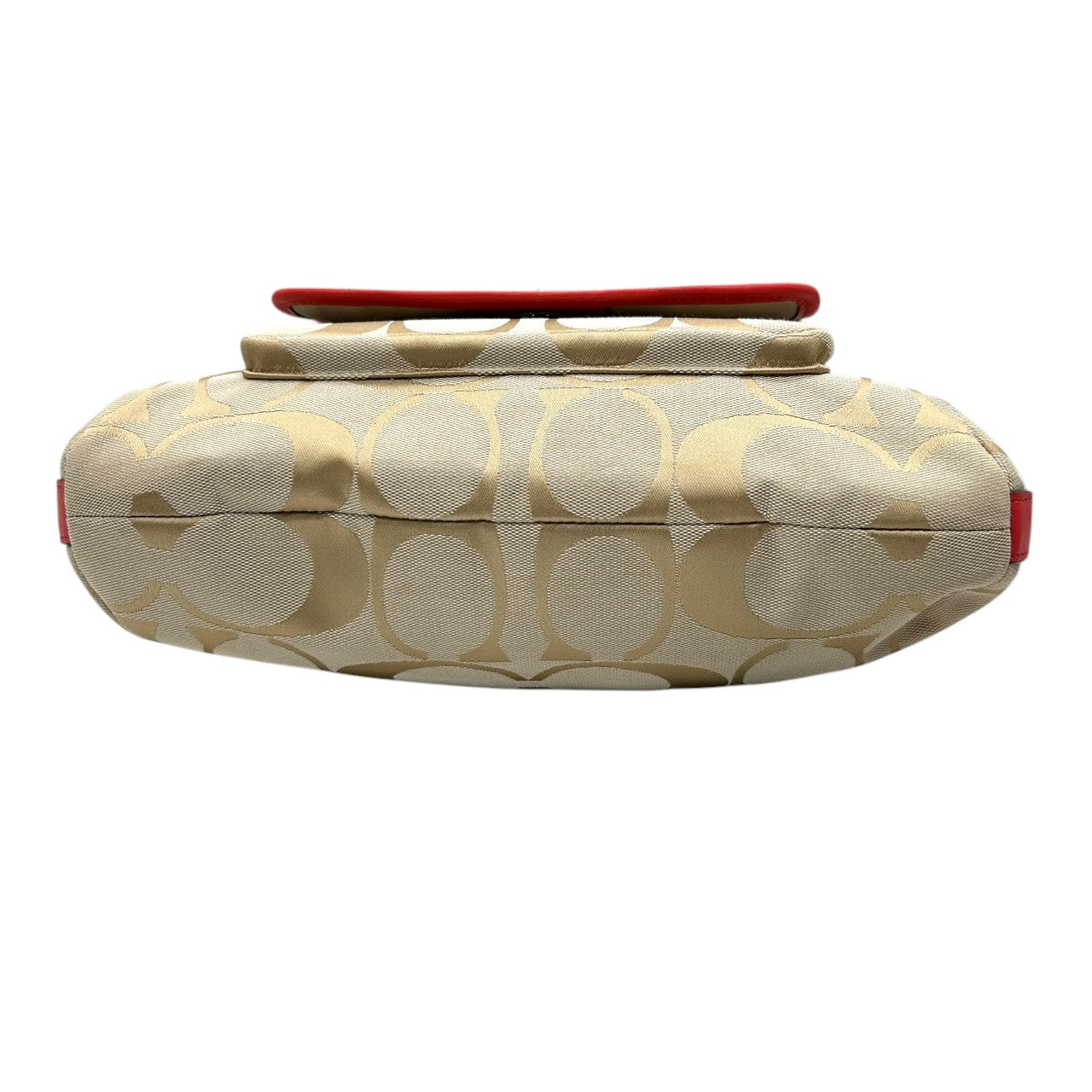 【極美品】コーチ レガシー 2WAY ショルダーバッグ シグネチャー キャンバス レザー 本革 ベージュ ゴールド レッド タッセル ターンロック 斜め掛け 肩掛け レディース 未使用級 エレガント フェミニン 大人可愛い COACH 22392 s82