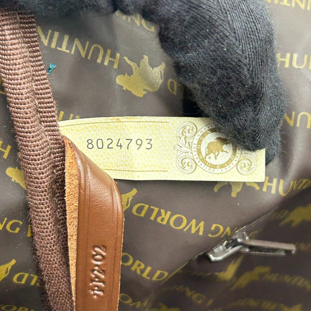 ハンティングワールド トートバッグ サファリトゥデイ ワンショルダー ナイロン レザー ブラウン デカロゴ A4収納可 大容量 肩掛け可 メンズ レディース ユニセックス 通勤 通学 定番人気モデル イタリア製 HUNTING WORLD s18