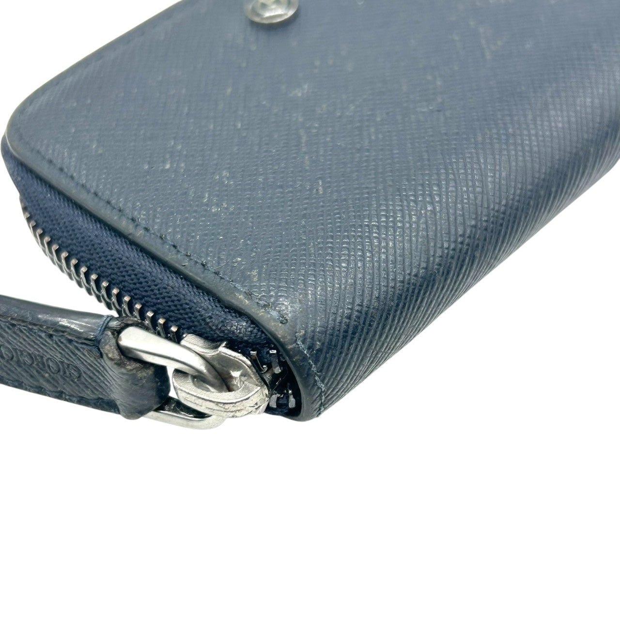 ジョルジオアルマーニ コインケース 小銭入れ L字ファスナー ミニ財布 サフィアーノレザー 本革 ネイビー 紺 GAロゴ メンズ レディース ユニセックス ビジネス フォーマル 上品 高級 イタリア製 GIORGIO ARMANI w2