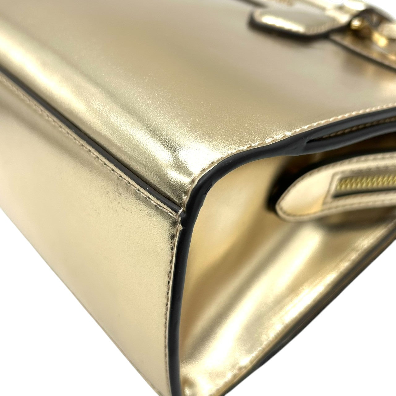 【美品】マイケルコース 2WAY ハンドバッグ ショルダーバッグ ゴールド PVC 型押しレザー エレガント MKロゴチャーム レディース 斜め掛け可 自立可 MICHAEL KORS 通勤通学 パーティバッグ ゴージャス サッチェル s34