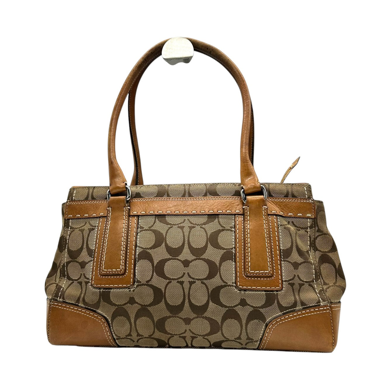 コーチ ハンプトンズ シグネチャー キャリーオール トートバッグ ハンドバッグ K0771-11589 キャンバス レザー ブラウン A4収納可 ターンロック レディース 通勤通学 ビジネス ワンショルダー 自立可 クラシック 定番人気モデル s39