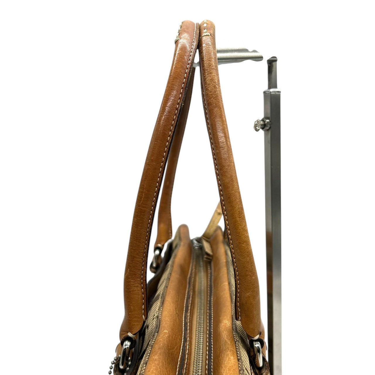 コーチ ハンプトンズ シグネチャー キャリーオール トートバッグ ハンドバッグ K0771-11589 キャンバス レザー ブラウン A4収納可 ターンロック レディース 通勤通学 ビジネス ワンショルダー 自立可 クラシック 定番人気モデル s39