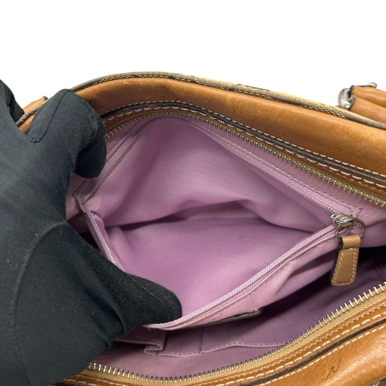 コーチ ハンプトンズ シグネチャー キャリーオール トートバッグ ハンドバッグ K0771-11589 キャンバス レザー ブラウン A4収納可 ターンロック レディース 通勤通学 ビジネス ワンショルダー 自立可 クラシック 定番人気モデル s39