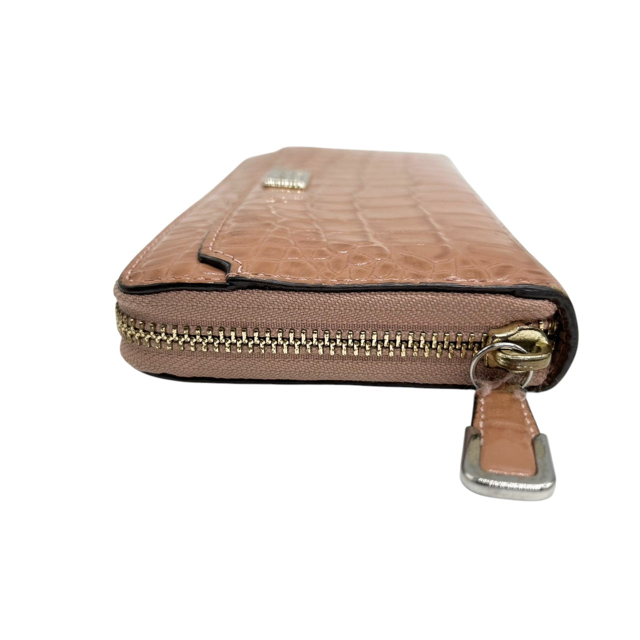 コーチ 長財布 ラウンドファスナーウォレット 型押しレザー パテント ピンク レディース COACH ロゴプレート エレガント フェミニン 大容量 カード収納豊富 ラウンドジップ エナメル素材 クラシックデザイン w2