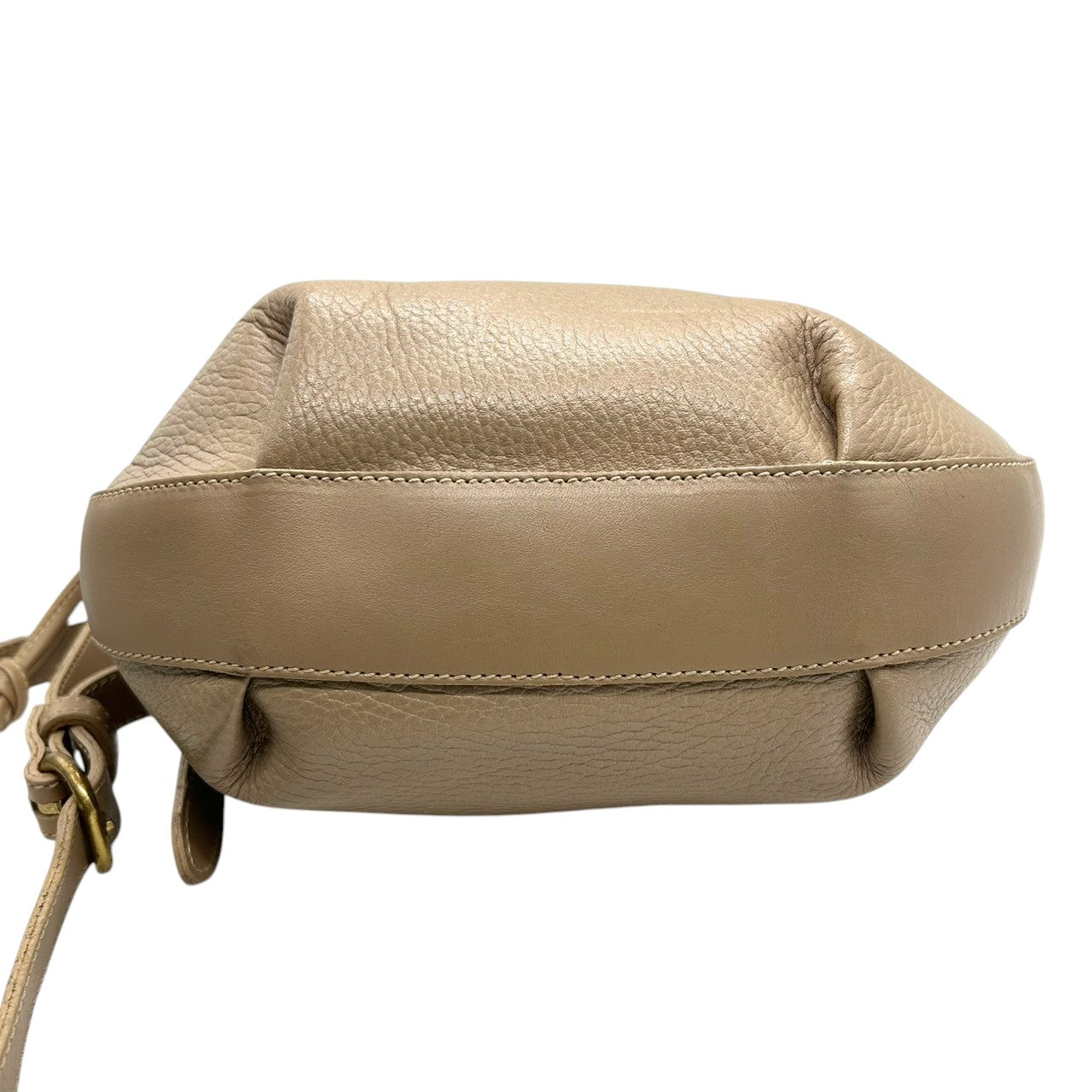 【美品】希少 USA製 コーチ オールドコーチ 巾着型 ショルダーバッグ バケットバッグ グラブタンレザー 本革 ベージュ グレージュ レディース 斜め掛け可 クラシックデザイン エレガント ビンテージ COACH s44