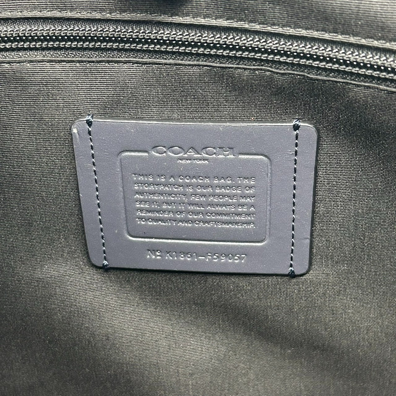 コーチ メトロポリタン 2WAY ビジネスバッグ F59057 ブリーフケース クロスグレインレザー ネイビー メンズ A4 PC収納可 通勤 書類鞄 COACH 斜め掛け クロスボディ 自立可 大容量 ショルダーバッグ X2