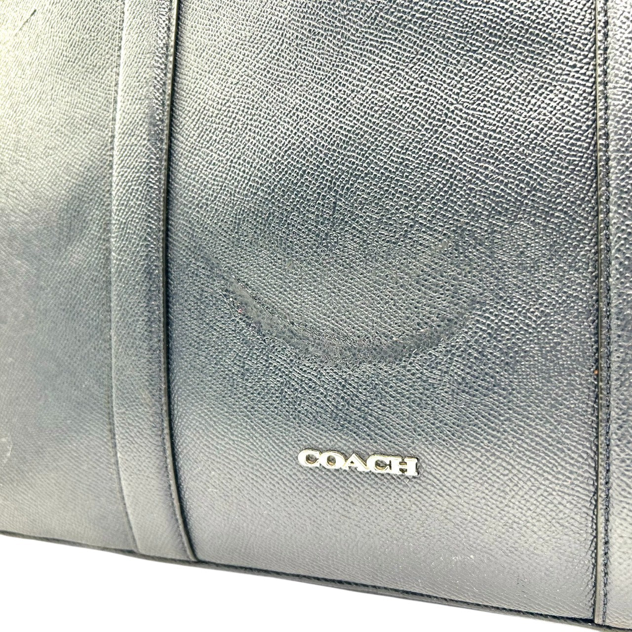 コーチ メトロポリタン 2WAY ビジネスバッグ F59057 ブリーフケース クロスグレインレザー ネイビー メンズ A4 PC収納可 通勤 書類鞄 COACH 斜め掛け クロスボディ 自立可 大容量 ショルダーバッグ X2