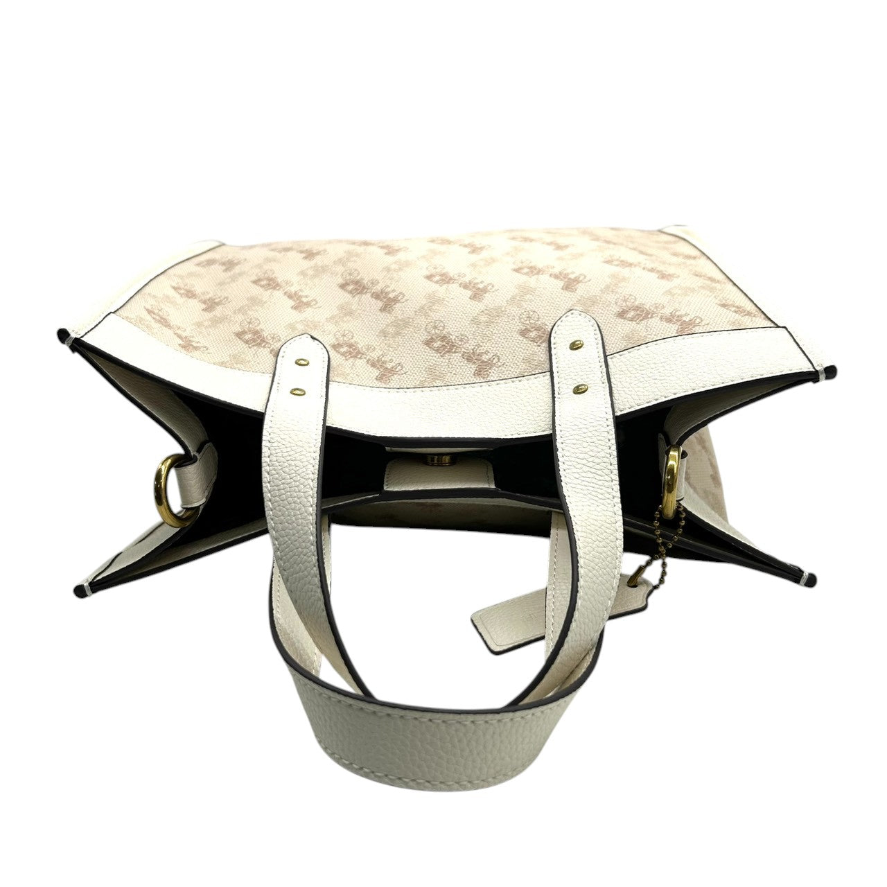 【極美品／未使用級】コーチ フィールドトート 30 2WAY ショルダーバッグ 89148 ホースアンドキャリッジ 馬車柄 PVC レザー ホワイト A4可 レディース 斜め掛け可 自立可 COACH トートバッグ s61