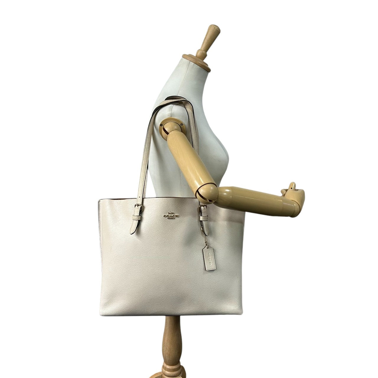 コーチ COACH マーケットトート 1671 レザー トートバッグ ショルダーバッグ A4ファイル収納可能 肩掛け可 通勤通学 ビジネス 大容量 自立可 ホワイト アイボリー レディース シンプル エレガント M2040-1671 s12