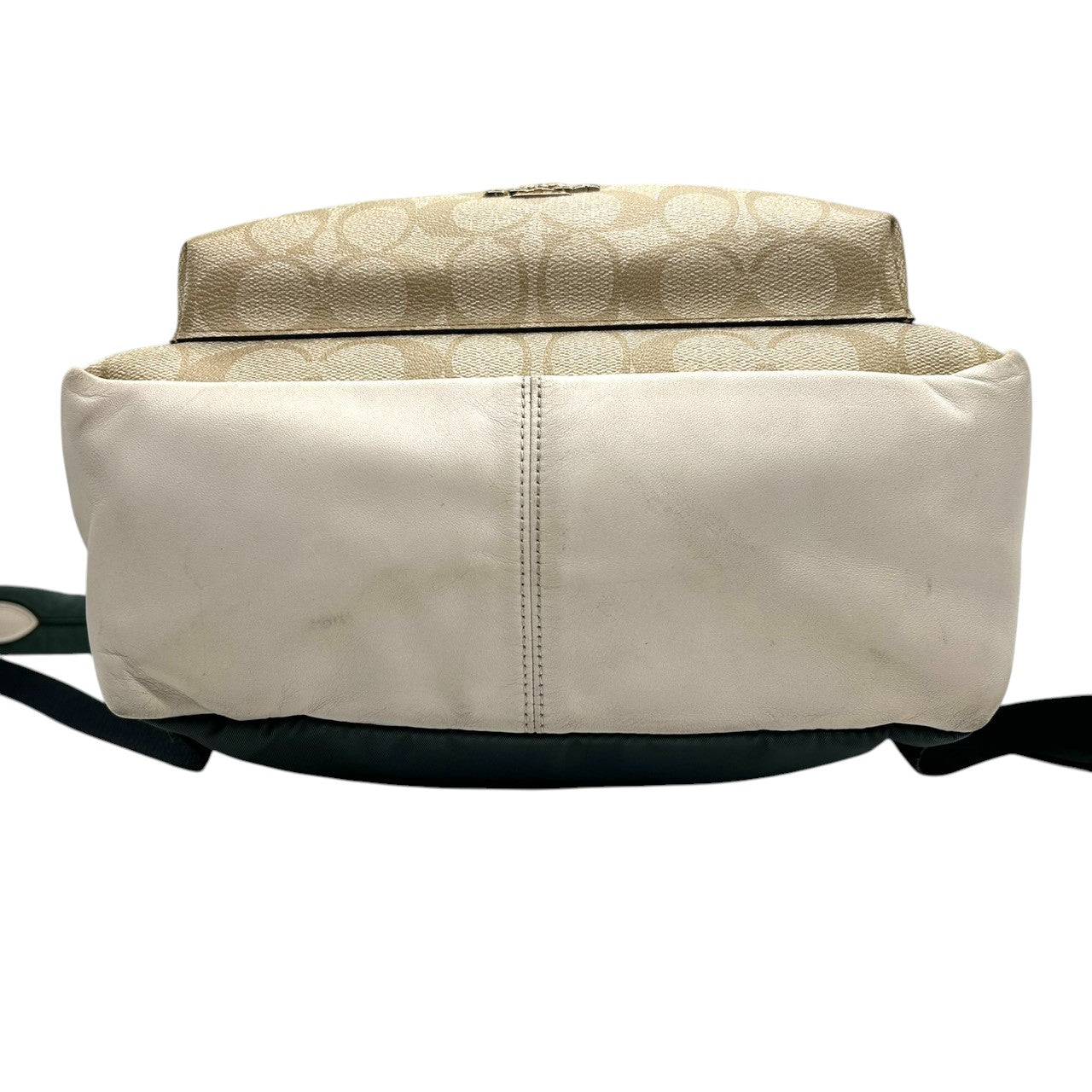 【ハンドル訳あり】コーチ シグネチャー ミディアム チャーリー バックパック F32200 リュック PVC レザー ベージュ ホワイト レディース COACH クラシックデザイン コンパクト デイパック 通勤通学 s6