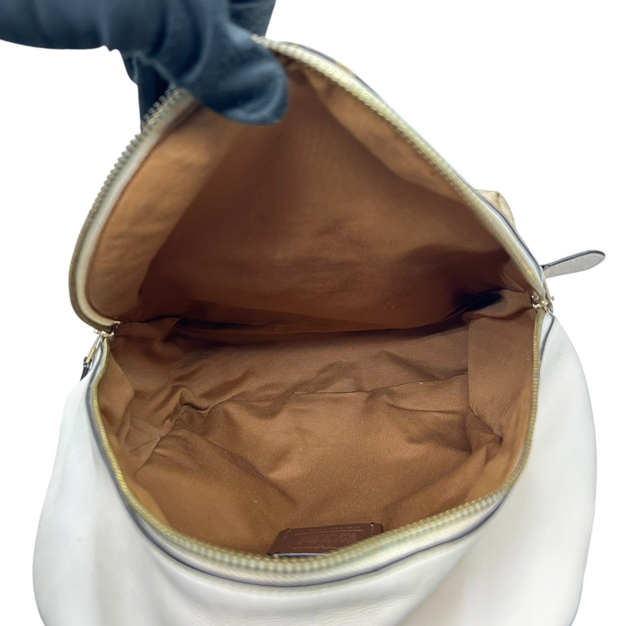 【ハンドル訳あり】コーチ シグネチャー ミディアム チャーリー バックパック F32200 リュック PVC レザー ベージュ ホワイト レディース COACH クラシックデザイン コンパクト デイパック 通勤通学 s6