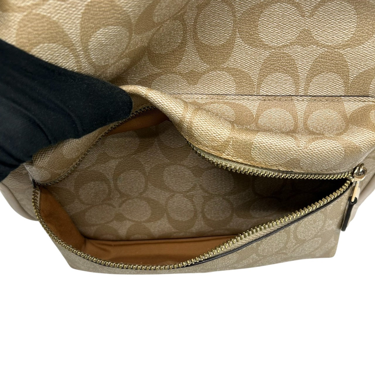 【ハンドル訳あり】コーチ シグネチャー ミディアム チャーリー バックパック F32200 リュック PVC レザー ベージュ ホワイト レディース COACH クラシックデザイン コンパクト デイパック 通勤通学 s6