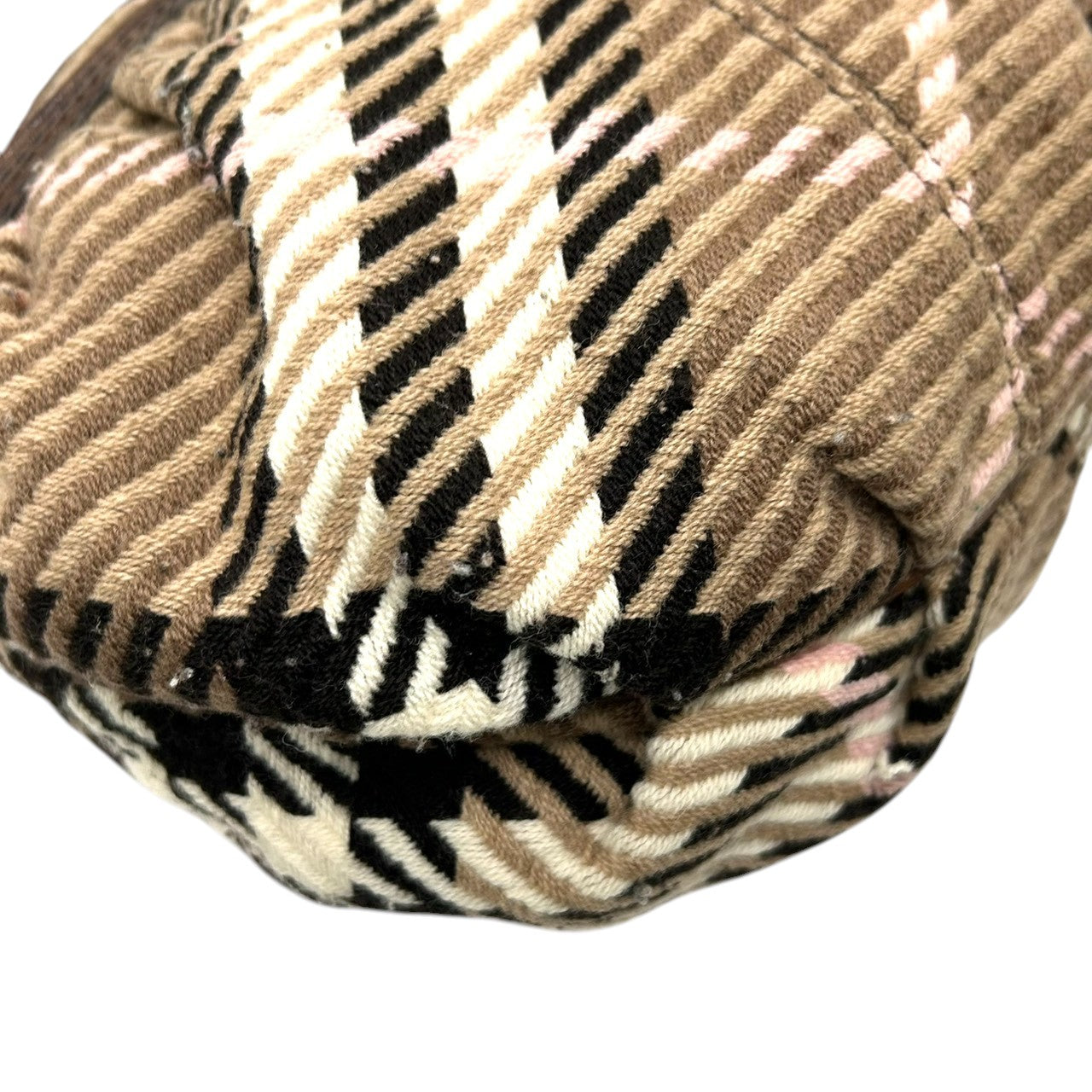 バーバリーブルーレーベル 巾着型 ショルダーバッグ ノバチェック ウール レザー ブラウン レディース BURBERRY BLUE LABEL 斜め掛け ポシェット ミニバッグ ドローストリング クラシックデザイン 人気モデル E10