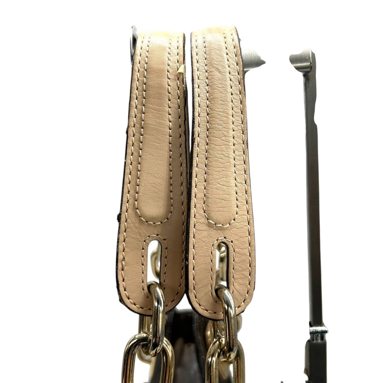 マイケルコース シグネチャー ワンショルダーバッグ PVC レザー ブラウン ゴールドチェーン MKチャーム 肩掛け レディース MICHAEL KORS ホーボーバッグ エレガント 通勤通学 フェミニン 人気モデル E10